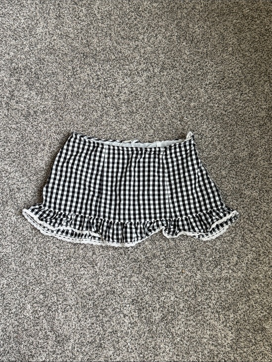 Kimchi Blue Pants - Kimchi Blue - Black & White Gingham Ruffle-Hem Skort